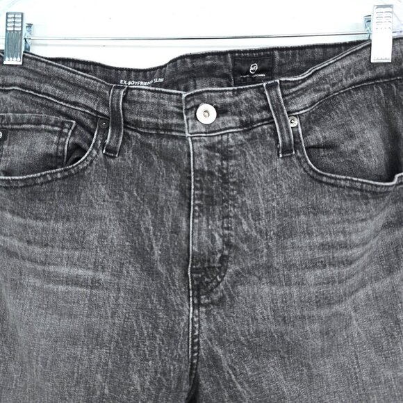 AG Ex Boyfriend Slouchy Slim Jeans in Black Roadway - Picture 7 of 14
